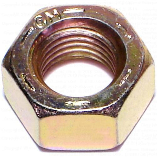 Midwest 10pc Grade 8 Fine Hex Nuts 7/16-20 Yellow Zinc