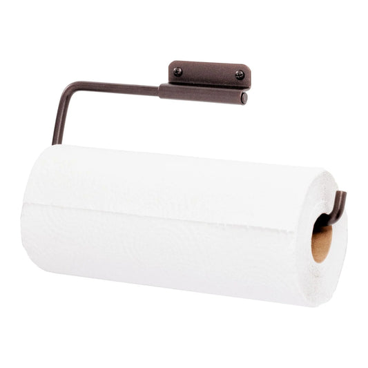 iDesign Swivel Paper Towel Holder for Kitchen, Wall Mount, Under Cabinet, Bronze