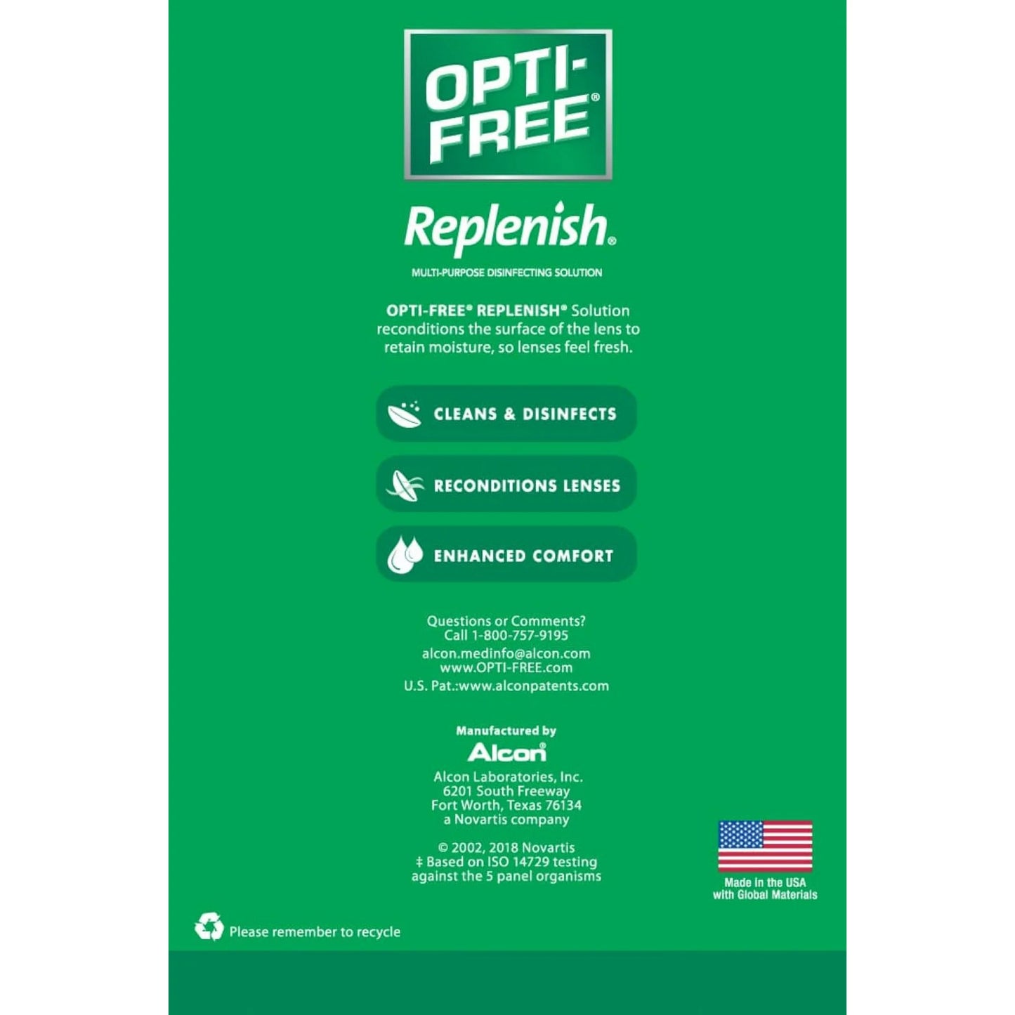 Opti-Free Replenish Multi-Purpose Disinfecting Solution Contact Lens 10fl oz, Twin Pack