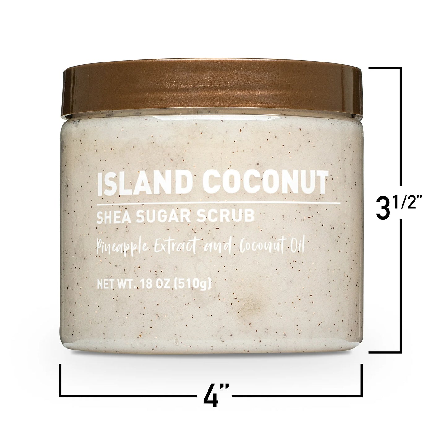 Island Coconut Shea Sugar Scrub Pineapple Extract and Coconut Oil 18 OZ