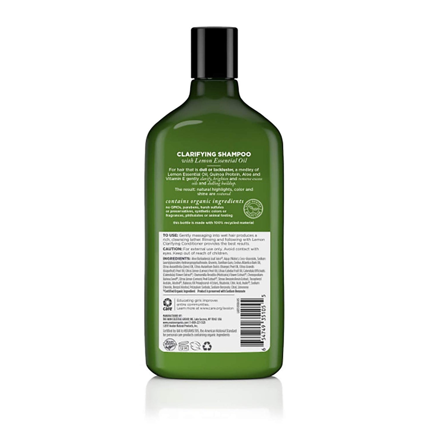 Avalon Organics Clarifying Lemon Shampoo 11 oz