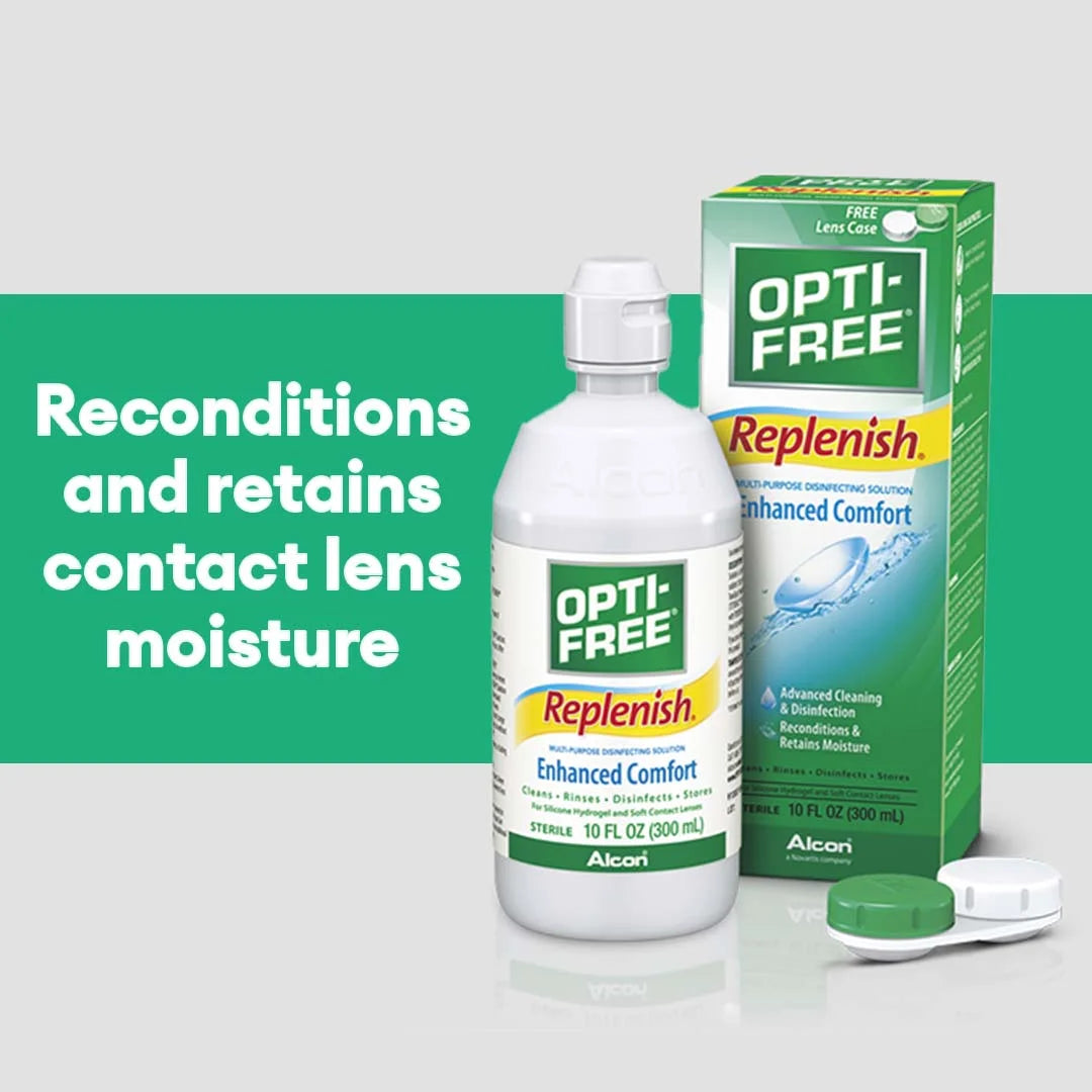 Opti-Free Replenish Multi-Purpose Disinfecting Solution Contact Lens 10fl oz, Twin Pack