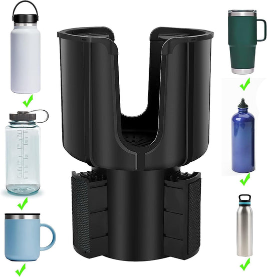 Car Cup Holder Expander Adapter | Adjustable Base Fits 3.2”–3.8” Bottles | Compatible with Yeti, Hydro Flask, More
