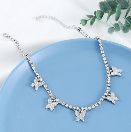 🦋 Sparkle with Grace – Rhinestone Butterfly Jewelry Set ✨