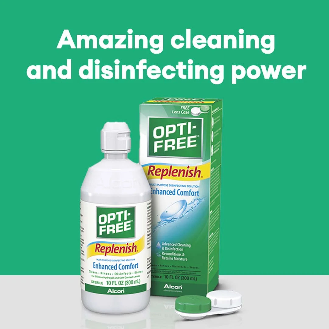 Opti-Free Replenish Multi-Purpose Disinfecting Solution Contact Lens 10fl oz, Twin Pack