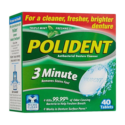 Polident 3-Minute Denture Cleanser Tablets (40 Count)