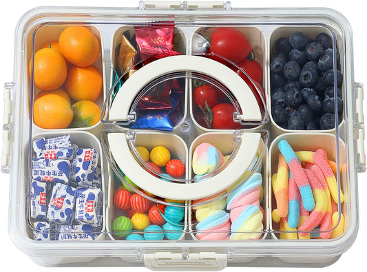 Divided Serving Tray with Lid and Handle
