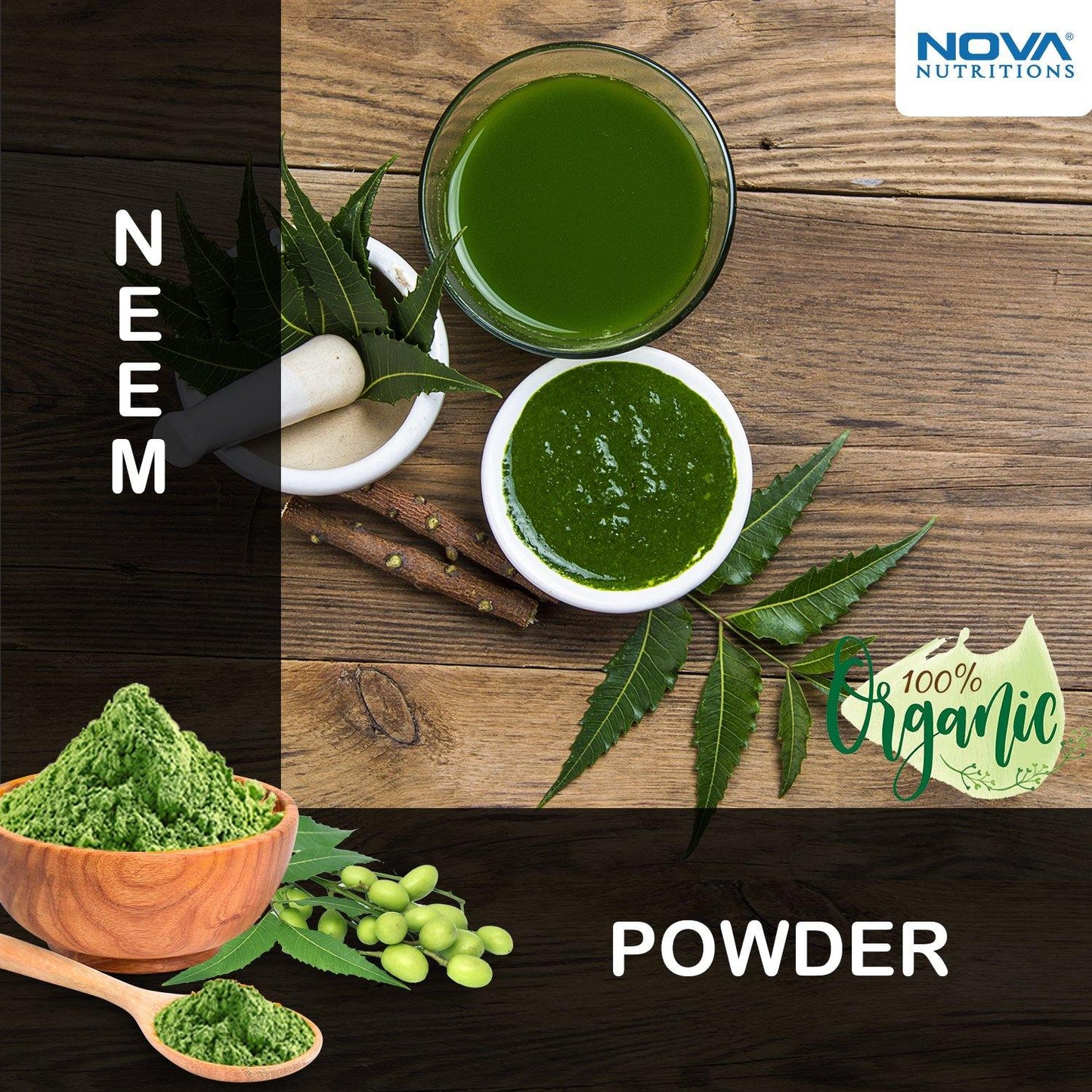 Nova Nutritions Organic Neem Powder Dietary Supplement 16 OZ