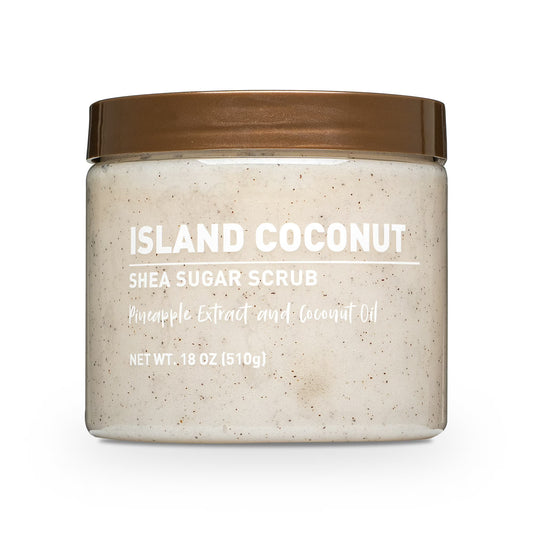 Island Coconut Shea Sugar Scrub Pineapple Extract and Coconut Oil 18 OZ