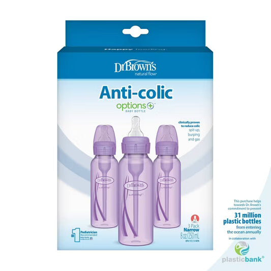 DrBrown's Natural Flow Anti-Colic Options+ Baby Bottle 3pk - 8 Oz