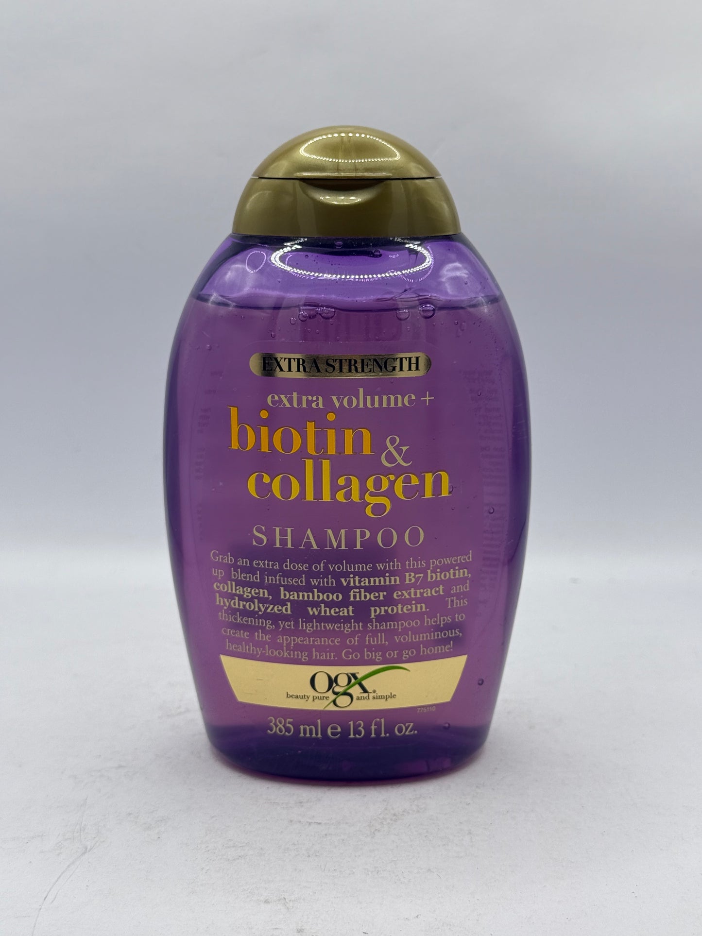 OGX Thick & Full + Biotin & Collagen Extra Strength Volumizing Shampoo & Conditioner with Vitamin B7 & Hydrolyzed Wheat Protein for Fine Hair. Sulfate-Free Surfactants for Fuller Hair, 13 Fl Oz