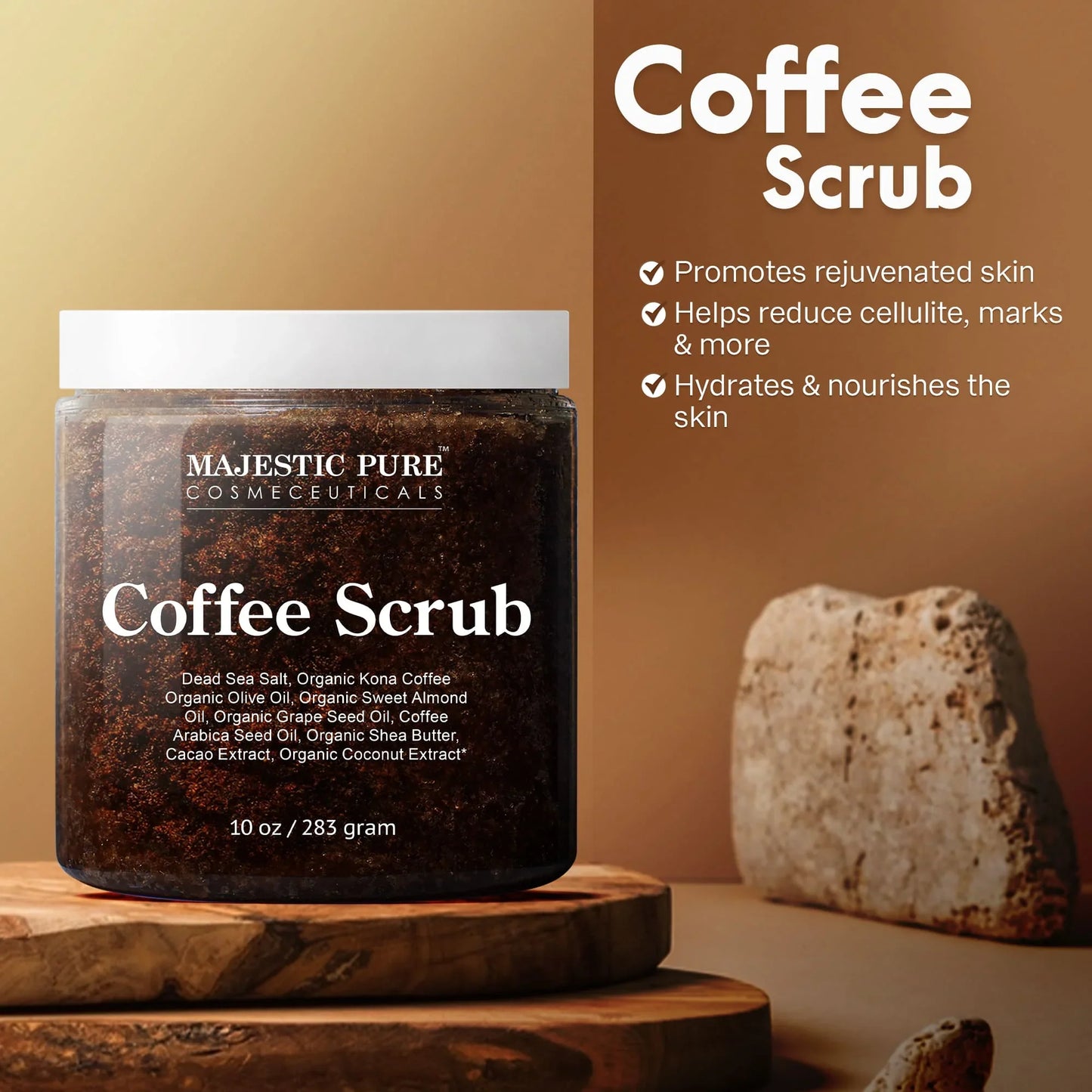 Majestic Pure Cosmeceuticals Coffee Scrub 10 oz