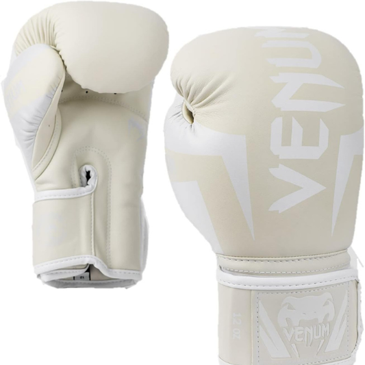Venum Elite 14oz Boxing Gloves – White/Off-White, Professional MMA & Training Gloves