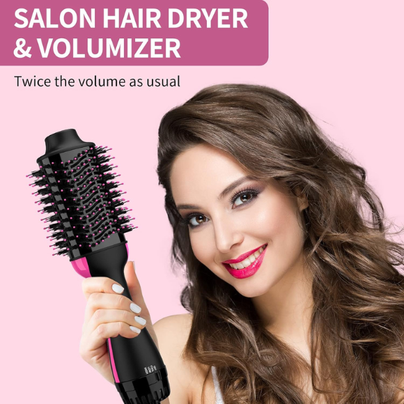 Hair Dryer Brush Blow Dryer Brush in One, 4 in 1 Styling Tools Blow Dryer with Ceramic Oval Barrel, Hair Dryer and Styler Volumizer, Hot Air Brush Hair Straightener Brush for All Hair Types