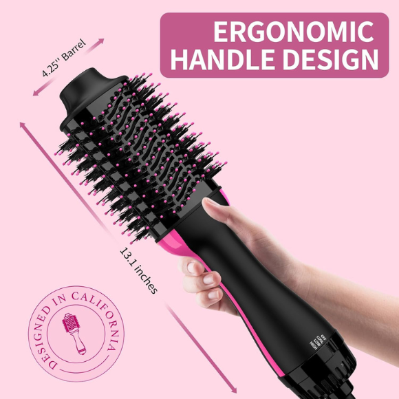 Hair Dryer Brush Blow Dryer Brush in One, 4 in 1 Styling Tools Blow Dryer with Ceramic Oval Barrel, Hair Dryer and Styler Volumizer, Hot Air Brush Hair Straightener Brush for All Hair Types