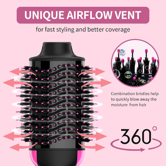 Hair Dryer Brush Blow Dryer Brush in One, 4 in 1 Styling Tools Blow Dryer with Ceramic Oval Barrel, Hair Dryer and Styler Volumizer, Hot Air Brush Hair Straightener Brush for All Hair Types