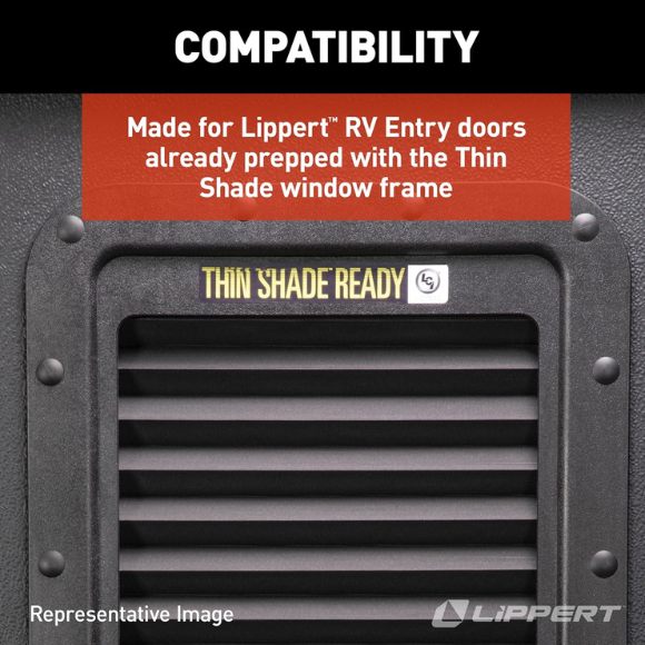 Lippert Thin Shade™ Ready for Prepped Lippert™ Entry Doors,Black