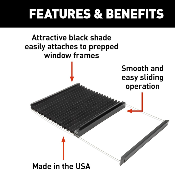 Lippert Thin Shade™ Ready for Prepped Lippert™ Entry Doors,Black