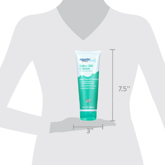Equate Baby Oil Cream Aloe Vera & Vitamin E 8fl oz