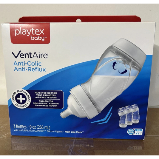 Playtex Baby VentAire Anti-Colic / Anti-Reflux 3 Bottles - 9 Oz