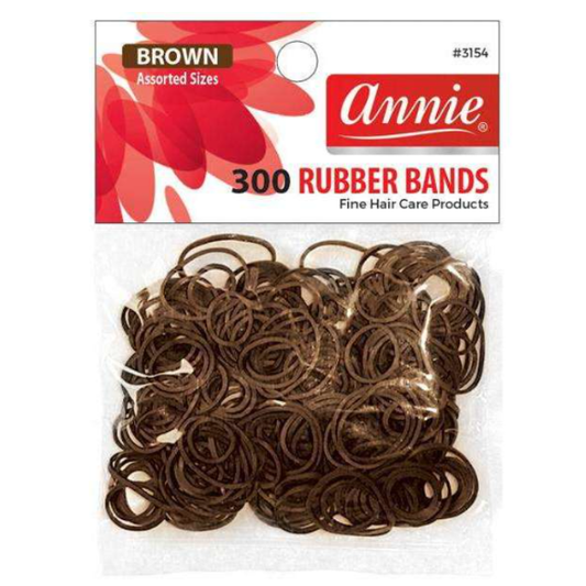 Annie 300 Rubber Bands Brown Assorted Sizes