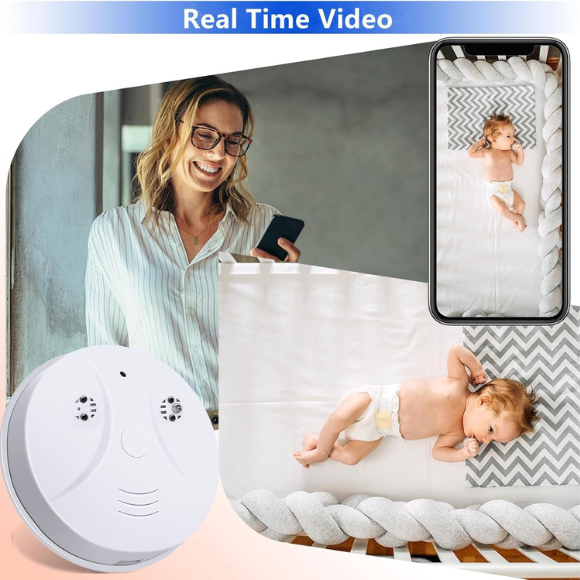 Hidden Camera Smoke Detector WiFi Spy Camera Hidden Cameras with Video HD 1080P