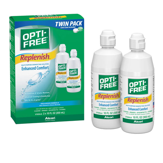 Opti-Free Replenish Multi-Purpose Disinfecting Solution Contact Lens 10fl oz, Twin Pack