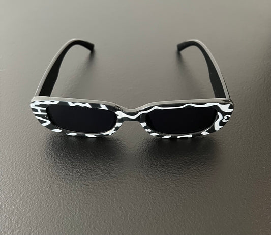 Trending White & Black Square Sunglasses – Small Frame Retro Eyewear