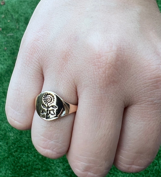 14k gold sunflower ring Size 7